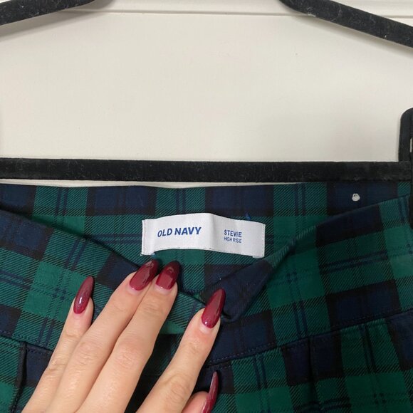 Old Navy Green and Blue Plaid Stretchy Pants - Picture 2 of 5